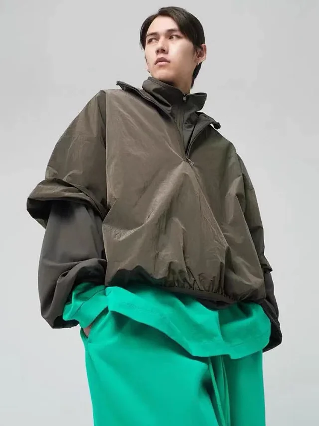 Unbranded Jackets Half-Zip High-Neck Nylon Pullover Jacket product detail image 14