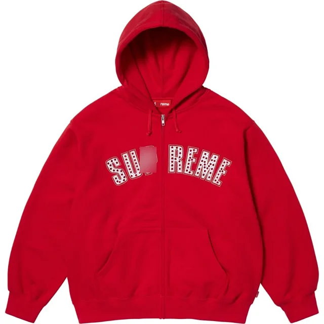 Supreme Hoodies & Sweatshirts Zip-up hooded sweatshirt with rhinestone arc logo product detail image 9