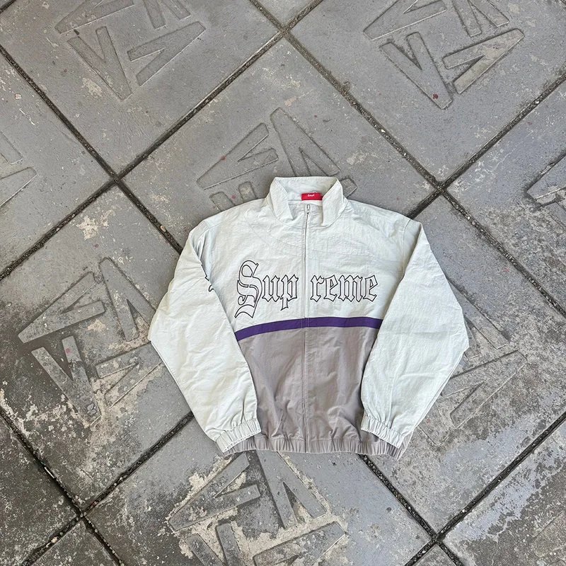 Supreme Jackets Old English Zip-Up Jacket — Gray/Top