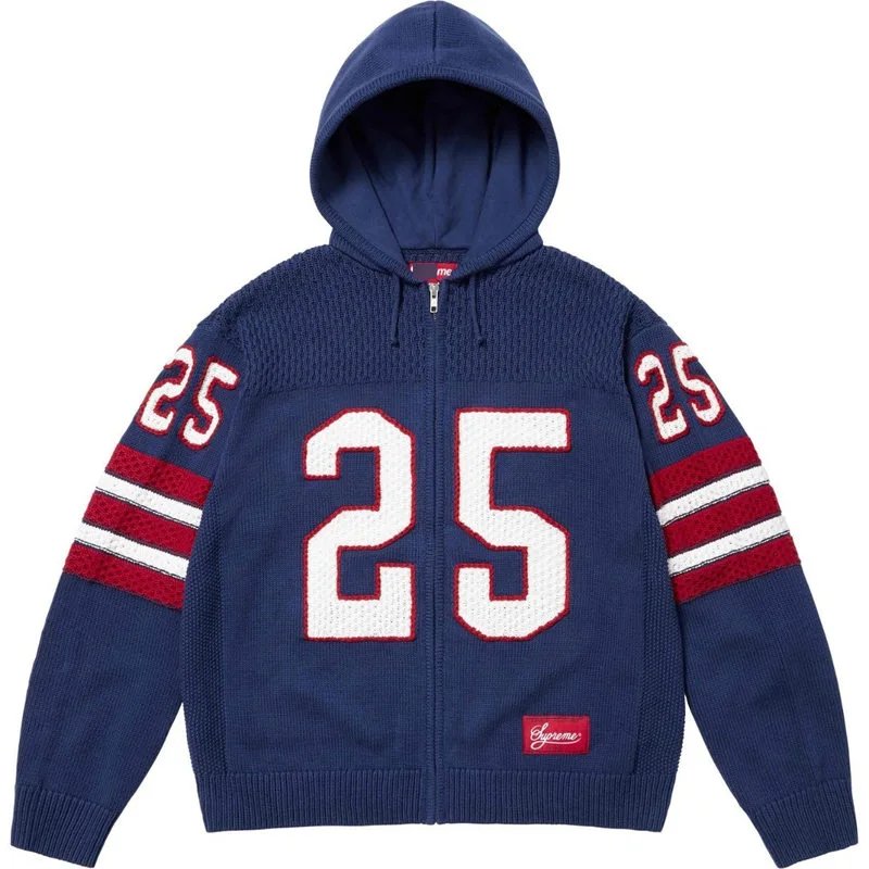 Supreme Hoodies & Sweatshirts Zip-up hooded sweatshirt with rhinestone arc logo image 5