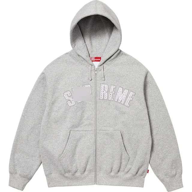 Supreme Hoodies & Sweatshirts Zip-up hooded sweatshirt with rhinestone arc logo product detail image 7