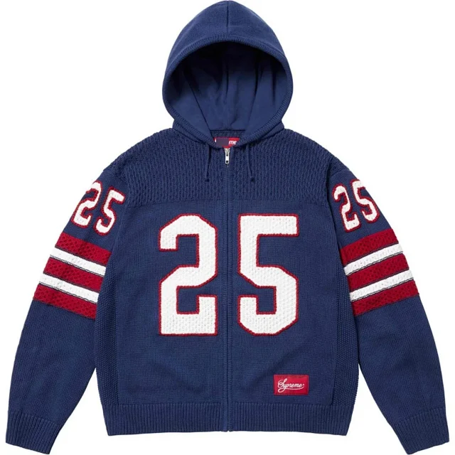 Supreme Hoodies & Sweatshirts Zip-up hooded sweatshirt with rhinestone arc logo product detail image 22
