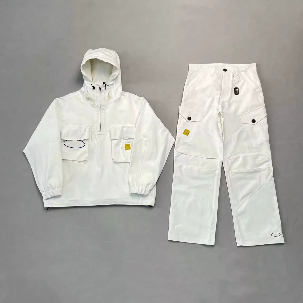 White Suit with Slanted Pockets (Top and Pants)