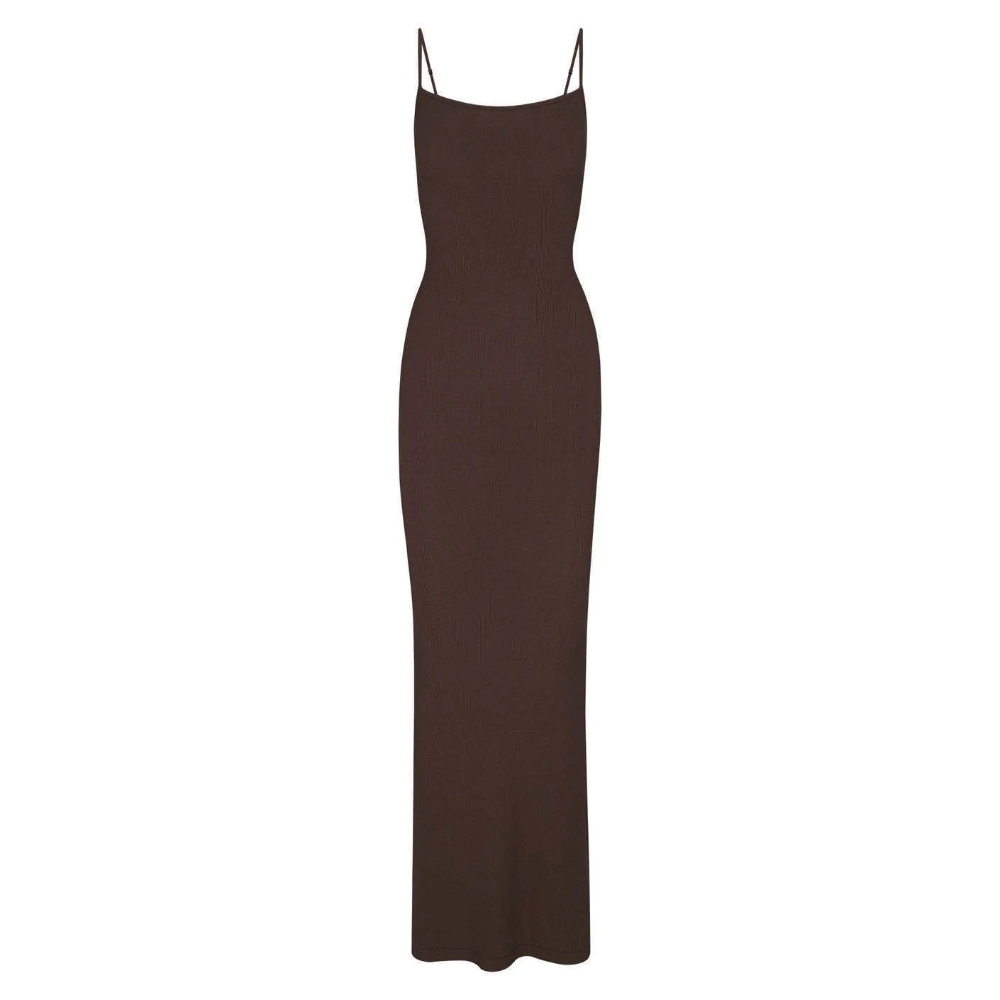 Taupe Spaghetti Strap Maxi Dress