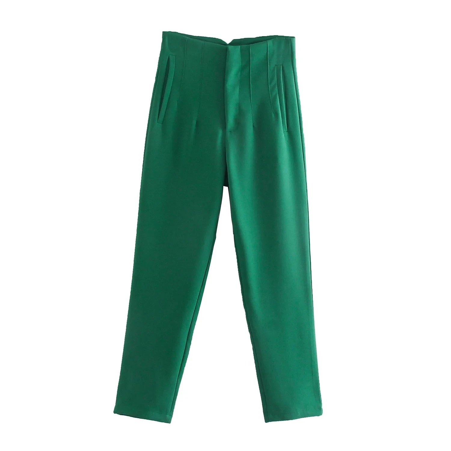 White Slim-Fit Ankle Trousers