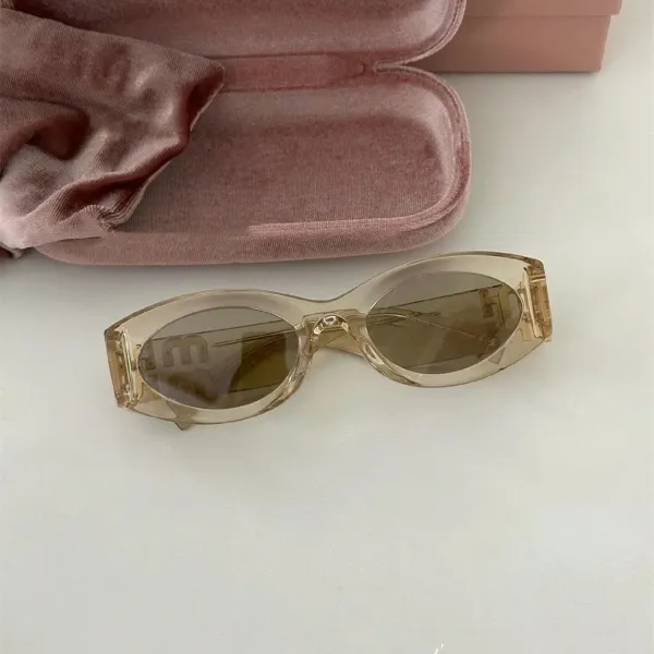 Design Transparent Amber Acetate Oversized Sunglasses - 6