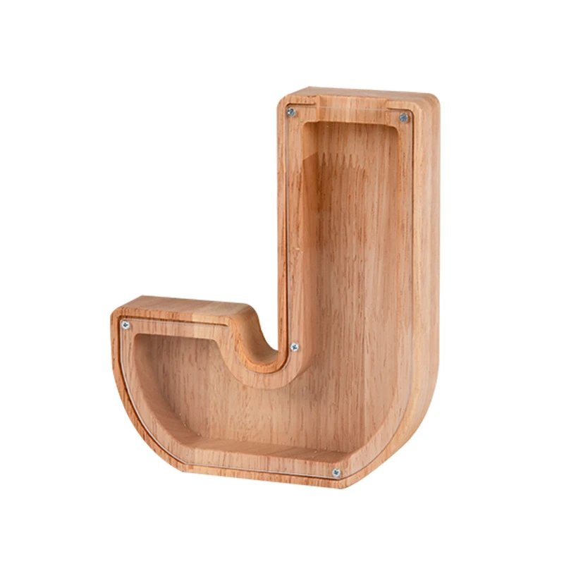 Wooden Letter A Shaped Coin Bank