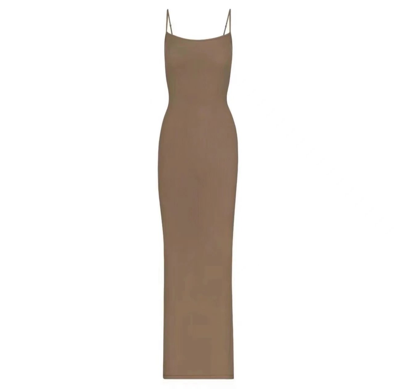 Taupe Spaghetti Strap Maxi Dress