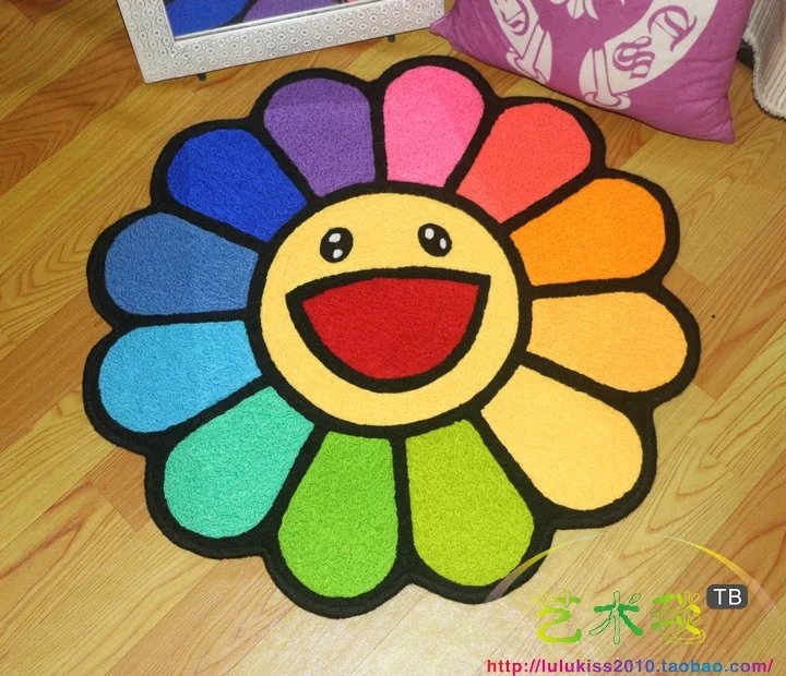 Takashi Murakami Rainbow Flower Rug