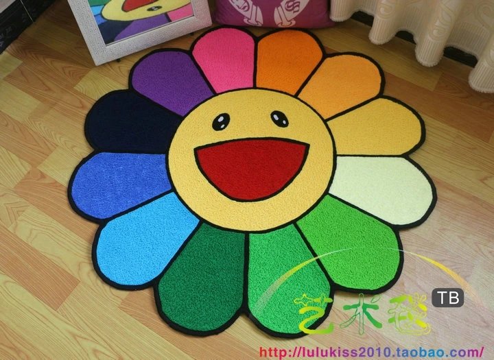 Takashi Murakami Rainbow Flower Rug