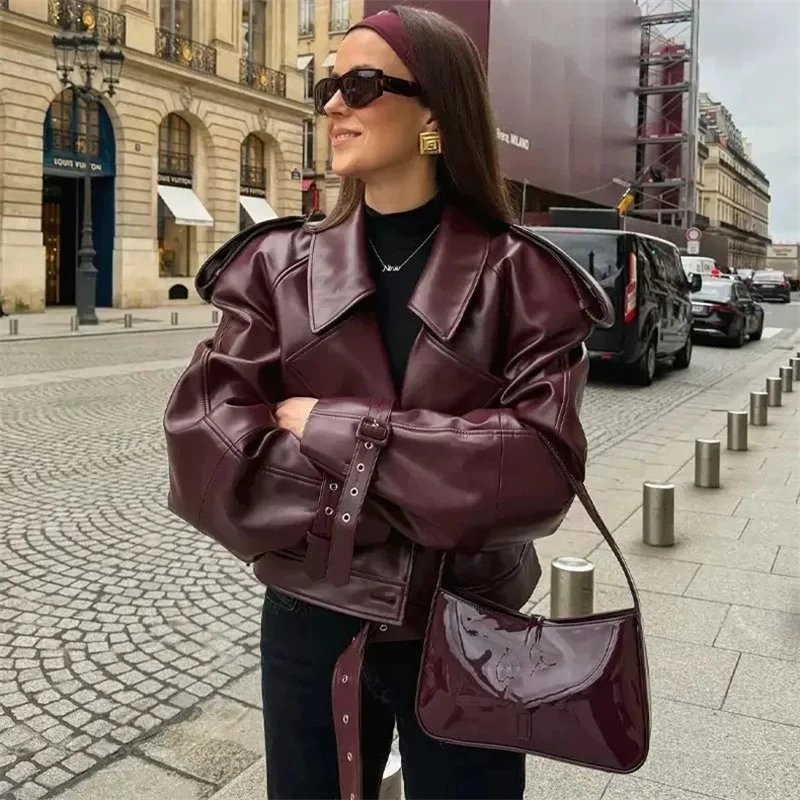 Burgundy Leather Jacket [2 sty