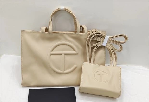 Telfar Shopping Bag Duo (Large & Small Beige)