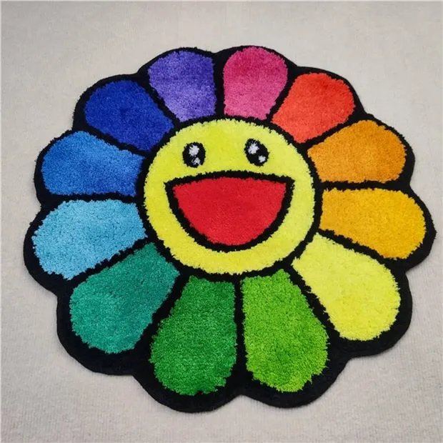 Takashi Murakami Rainbow Flower Rug