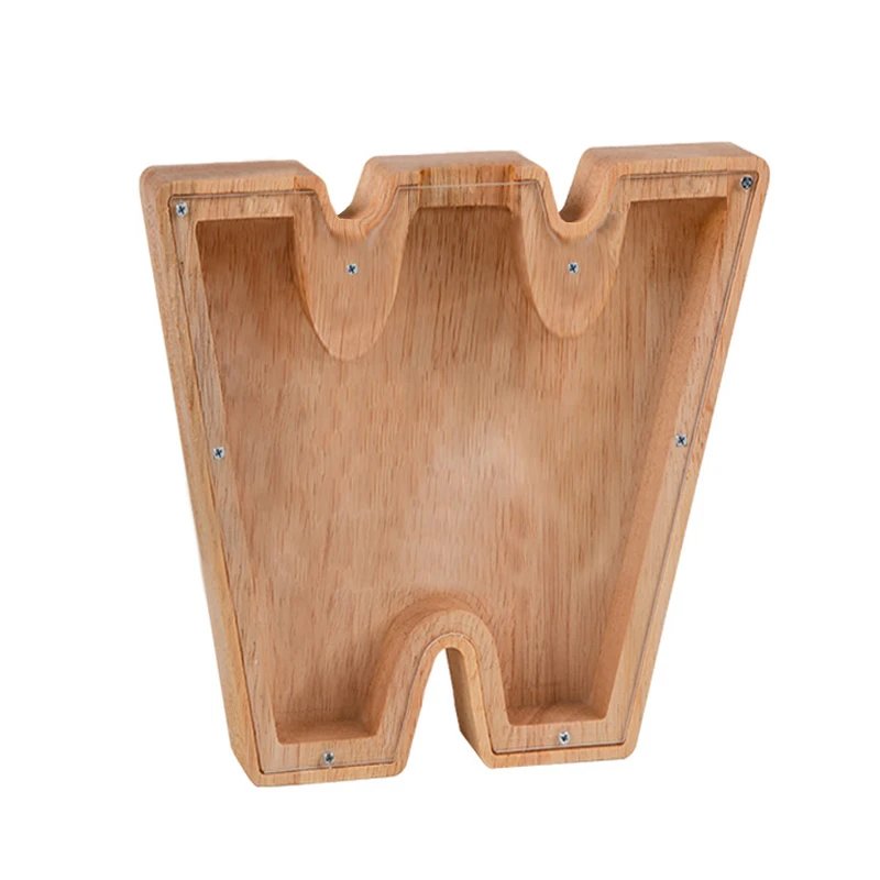 Wooden Letter A Shaped Coin Bank