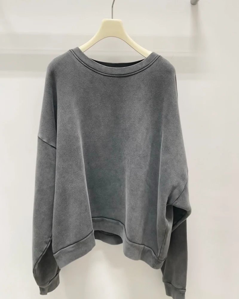 Gray Oversized Crewn