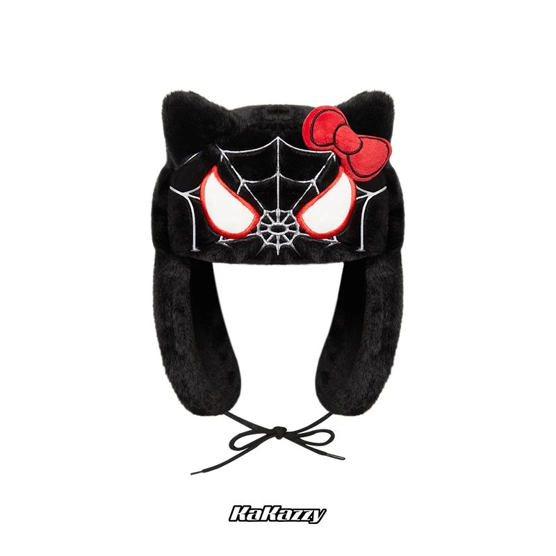 KaKazzy Spider-Hello Kitty Fuzzy Trapper Hat