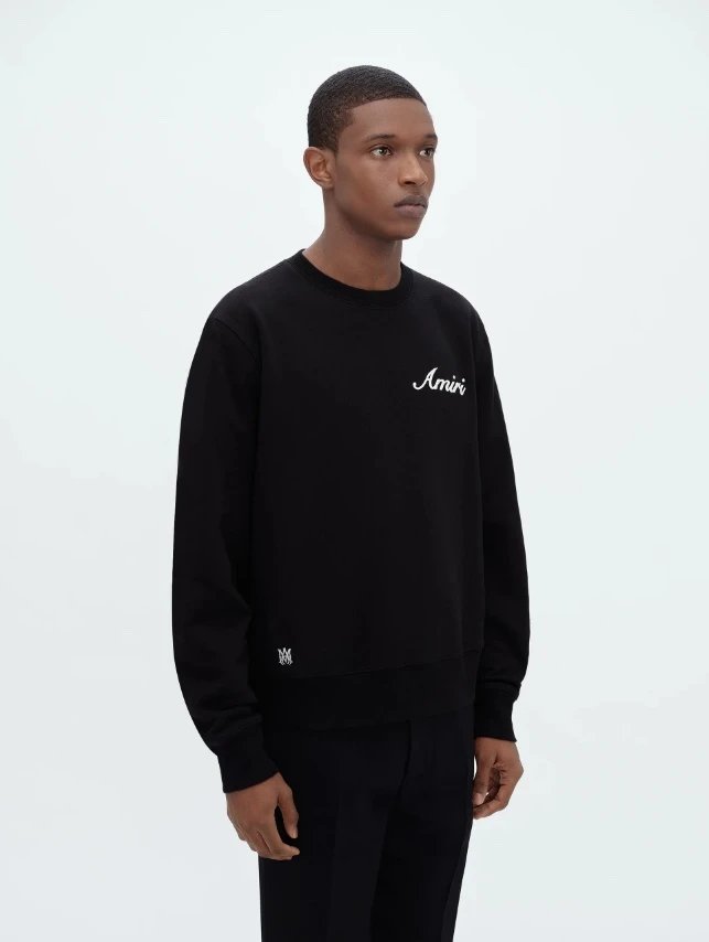 Amiri Black Logo Crewneck Sweatshirt