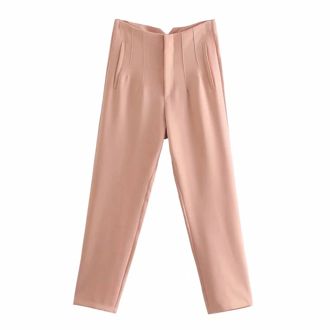 White Slim-Fit Cropped Dress Pants