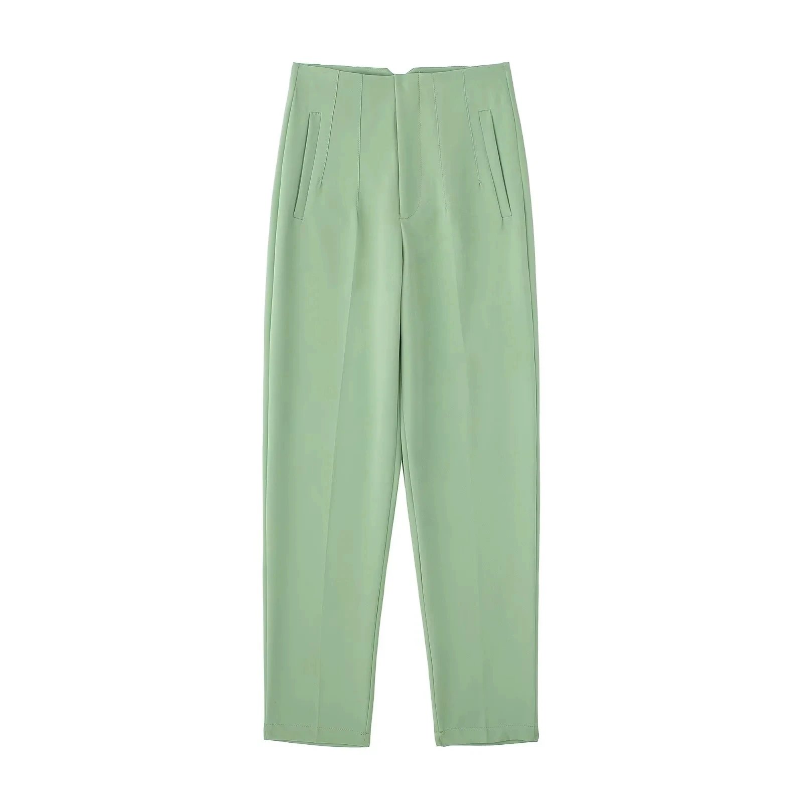 White Slim-Fit Cropped Dress Pants