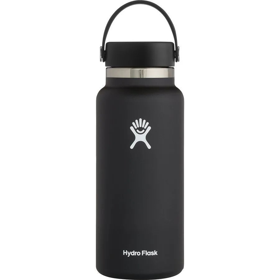 Hydro Flask Wide Mouth Water Bottle (32oz / 946mL, Red) with Straw Lid