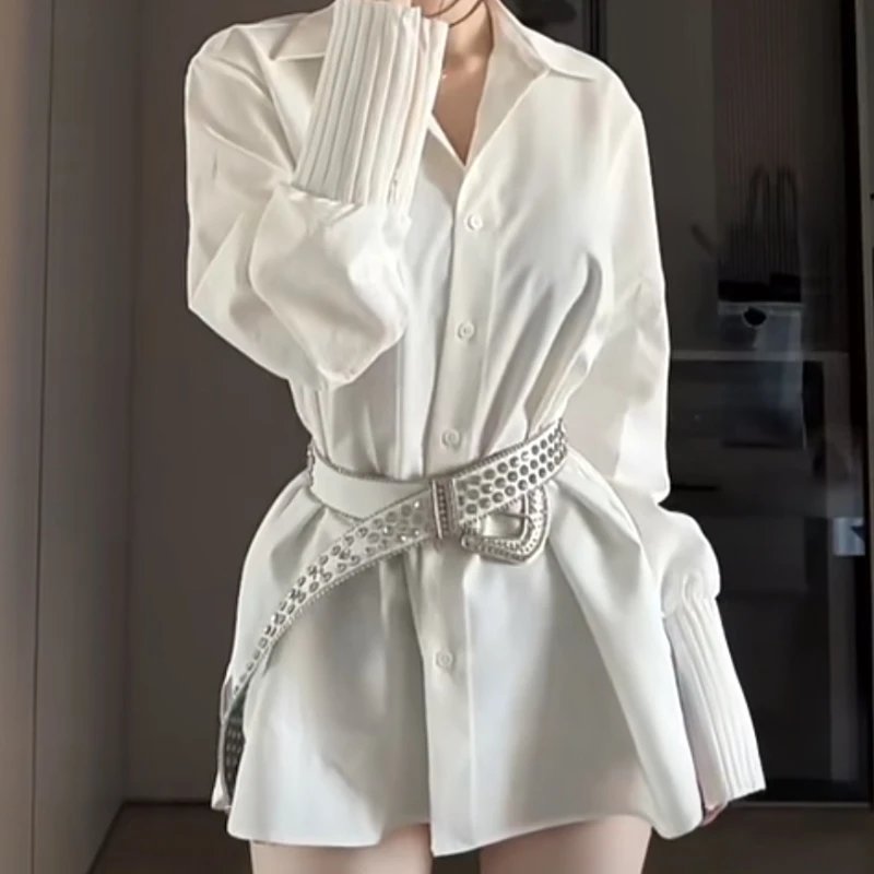 Silver Rhinestone-Embellished Western Belt