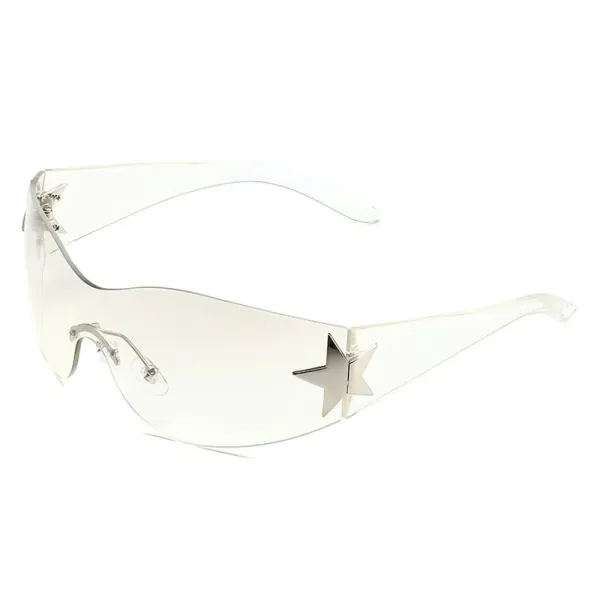 Design Clear Frame Star Accent Sunglasses Eyewear - 1
