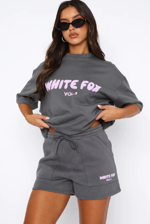 Dark Gray Short Sleeve T-Shirt Set
