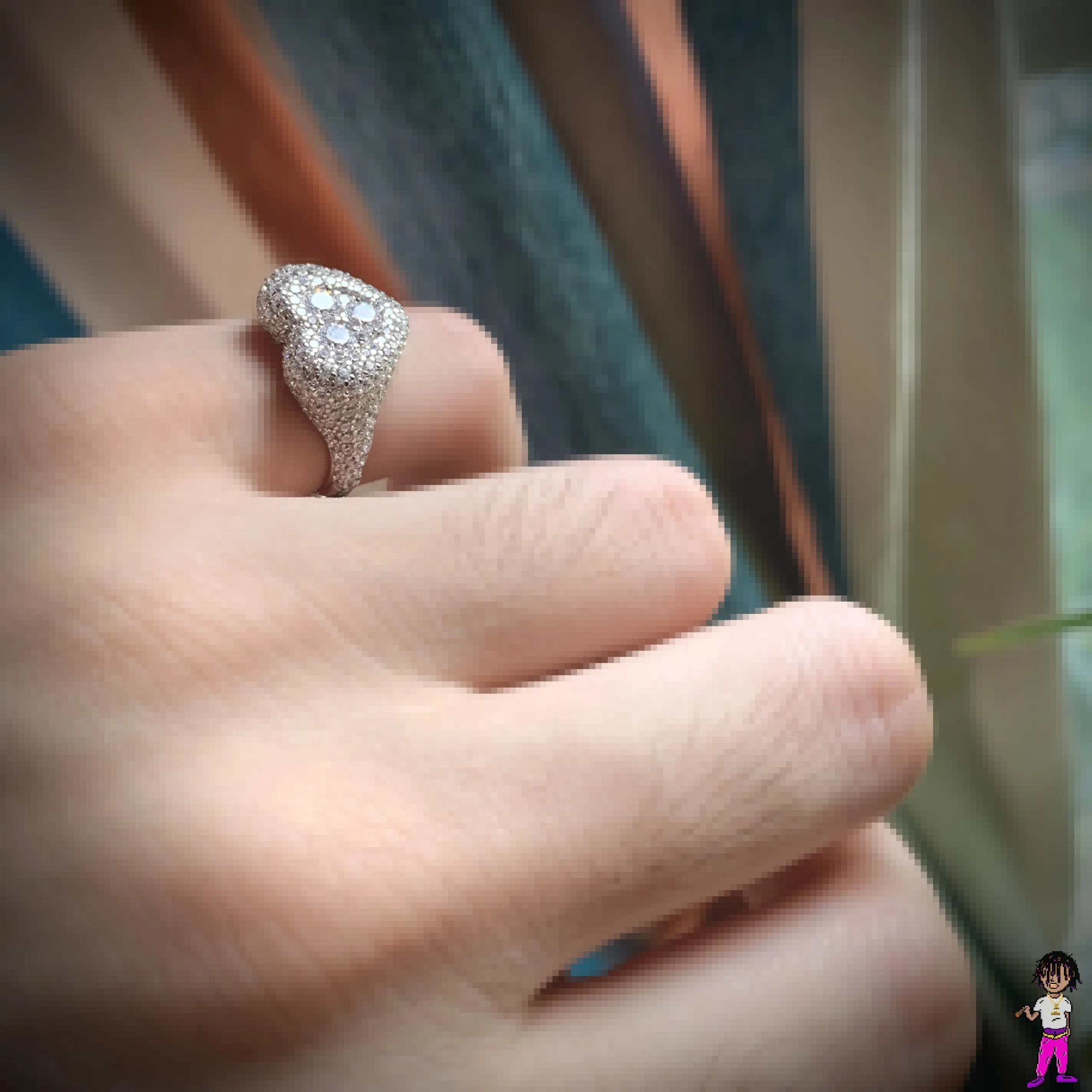 Design Heart-Shaped Pave Diamond Ring Silver - 11