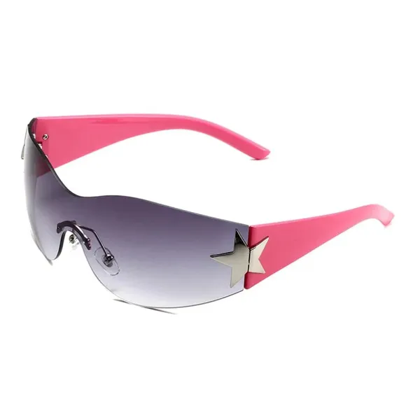 Design Star-Embellished Shield Sunglasses Pink - 1