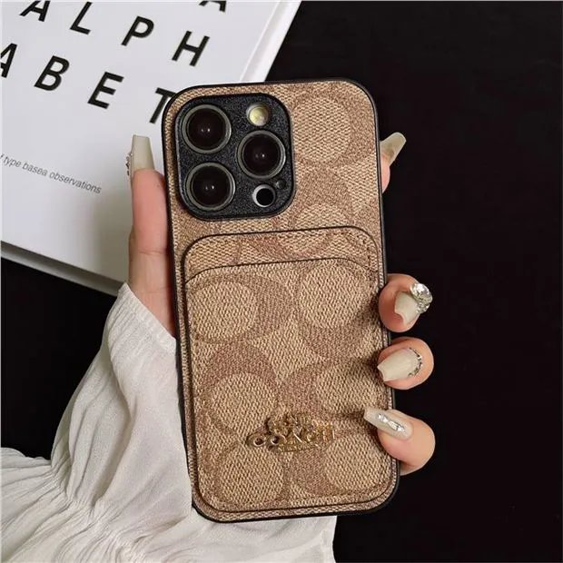 Coach Signature Canvas Card Holder iPhone Case