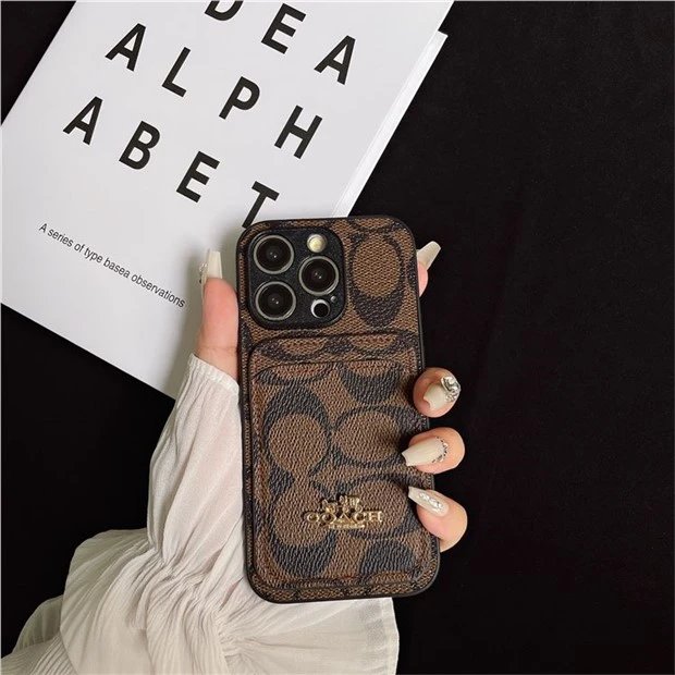 Coach Signature Canvas Card Holder iPhone Case