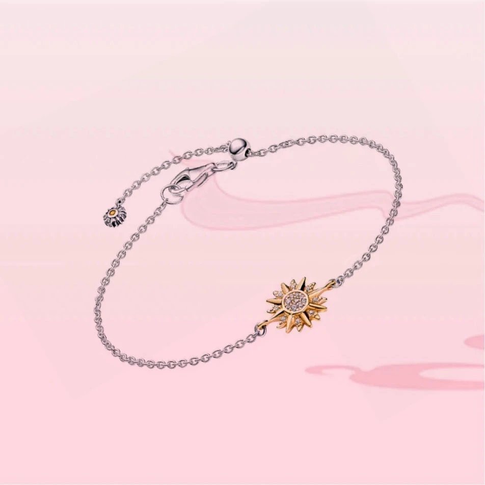 Pandora Style Rose Gold-Tone Sliding Snake Chain Bracelet