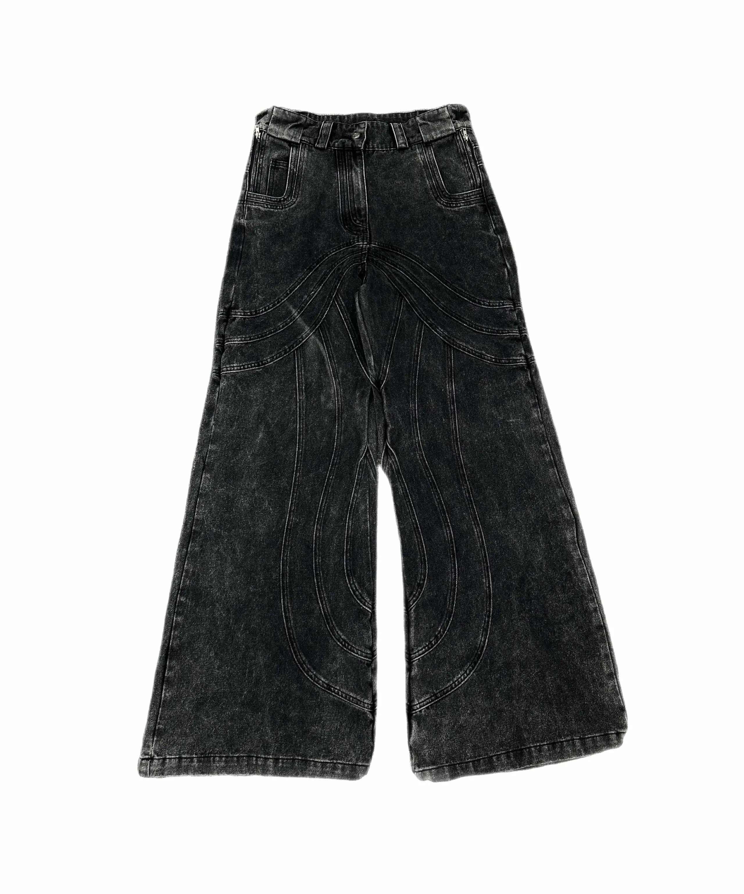Black Wide Leg Denim Pants