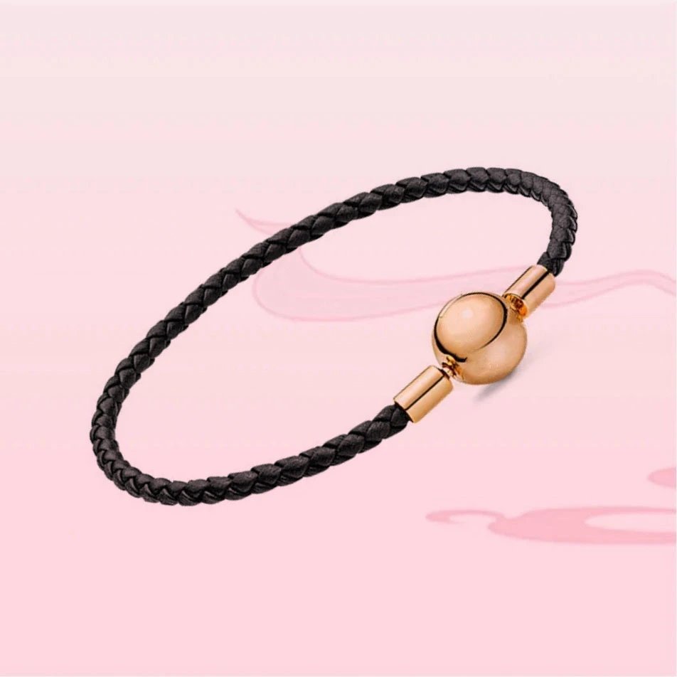 Pandora Style Rose Gold-Tone Sliding Snake Chain Bracelet