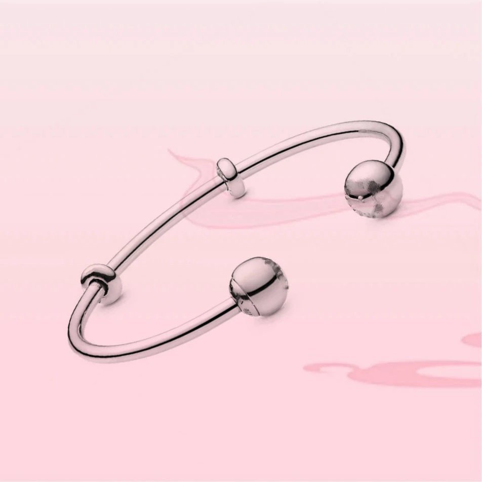Pandora Style Rose Gold-Tone Sliding Snake Chain Bracelet