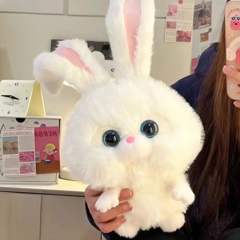 Fluffy White Bunny Plush Toy