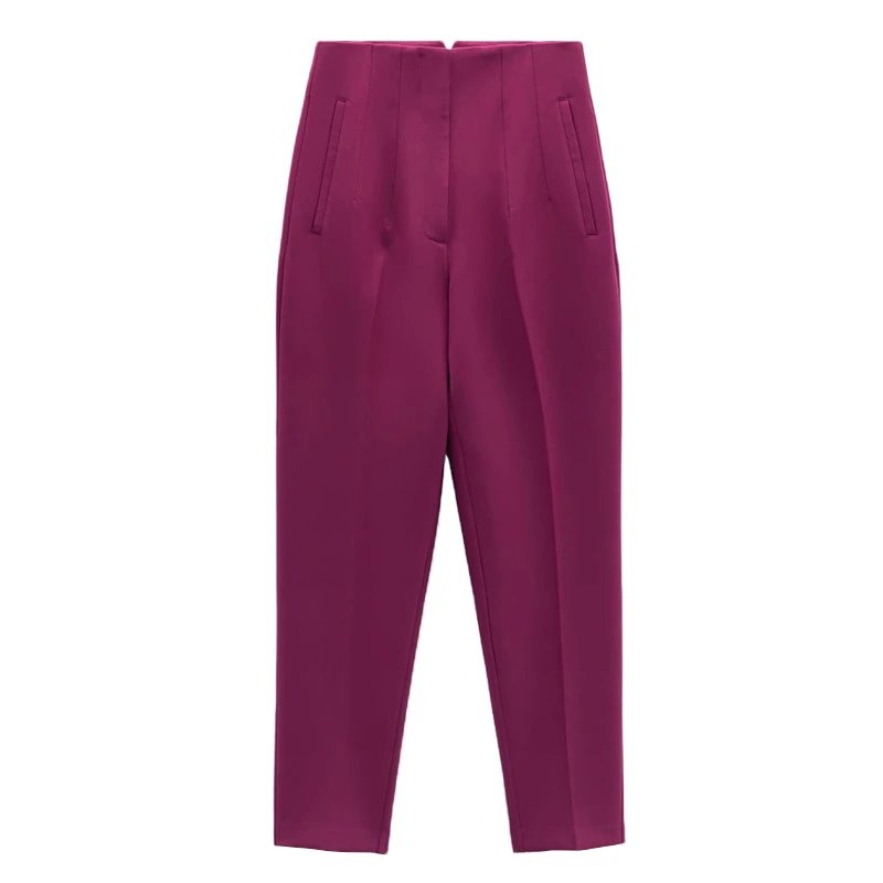 White Slim-Fit Cropped Dress Pants