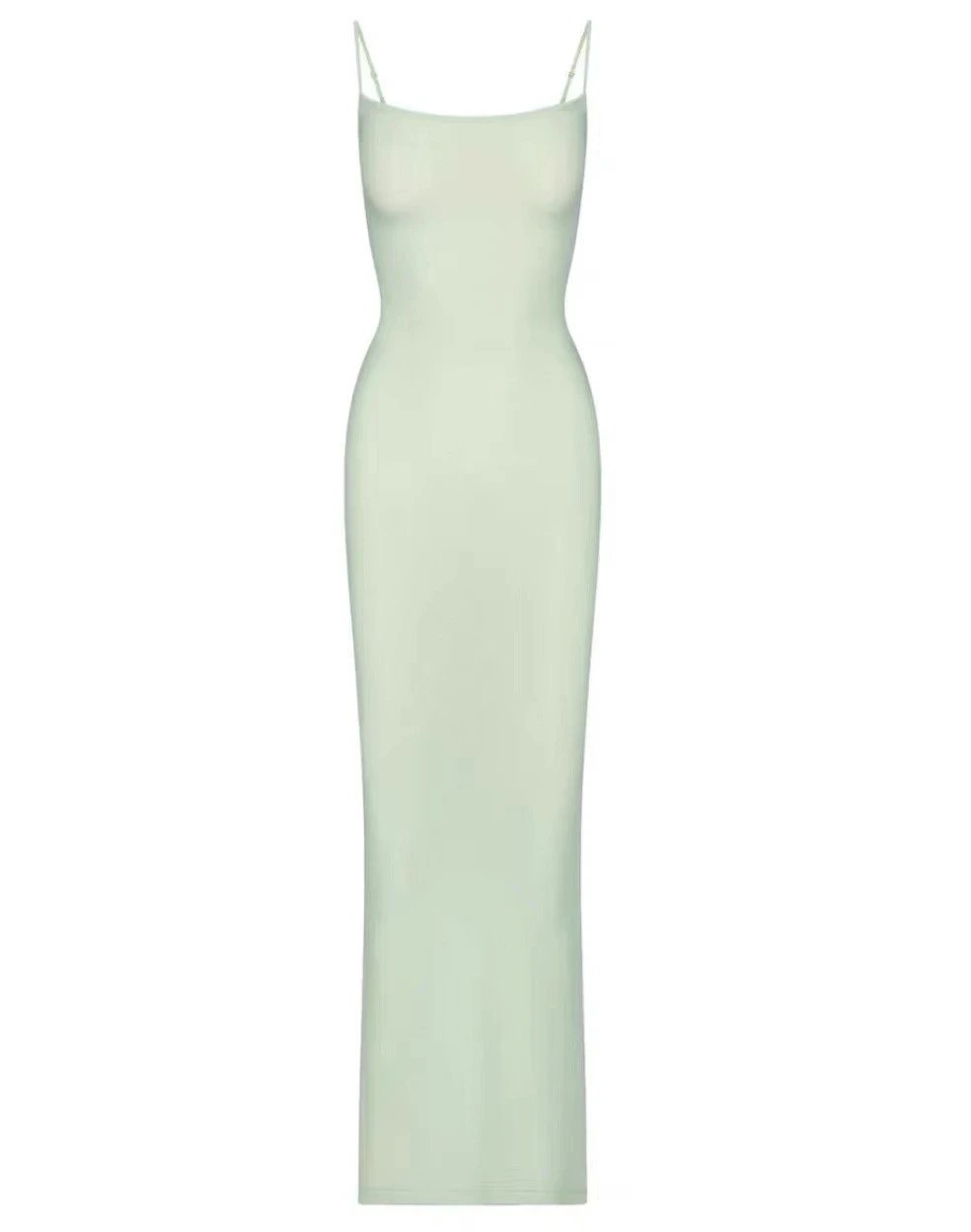 Kim Kardashian Green Spaghetti Strap Maxi Dress