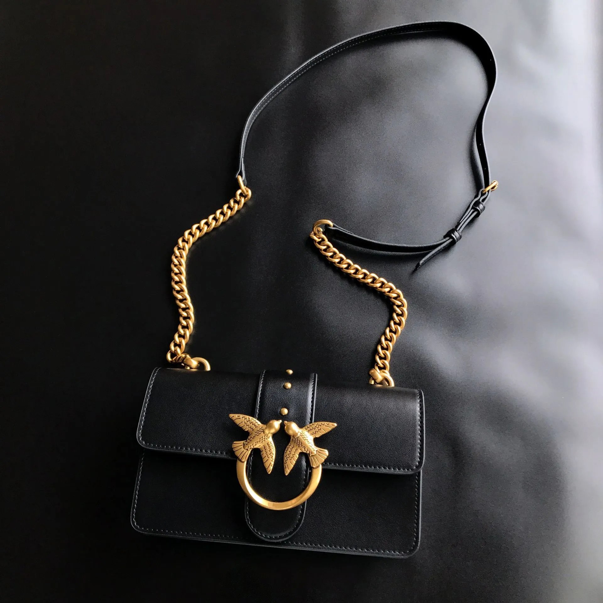 Pinko Love Birds Icon Shoulder Bag ( Leather)
