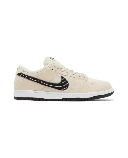Nike SB Dunk Low Beige Swoosh Sneakers - 1