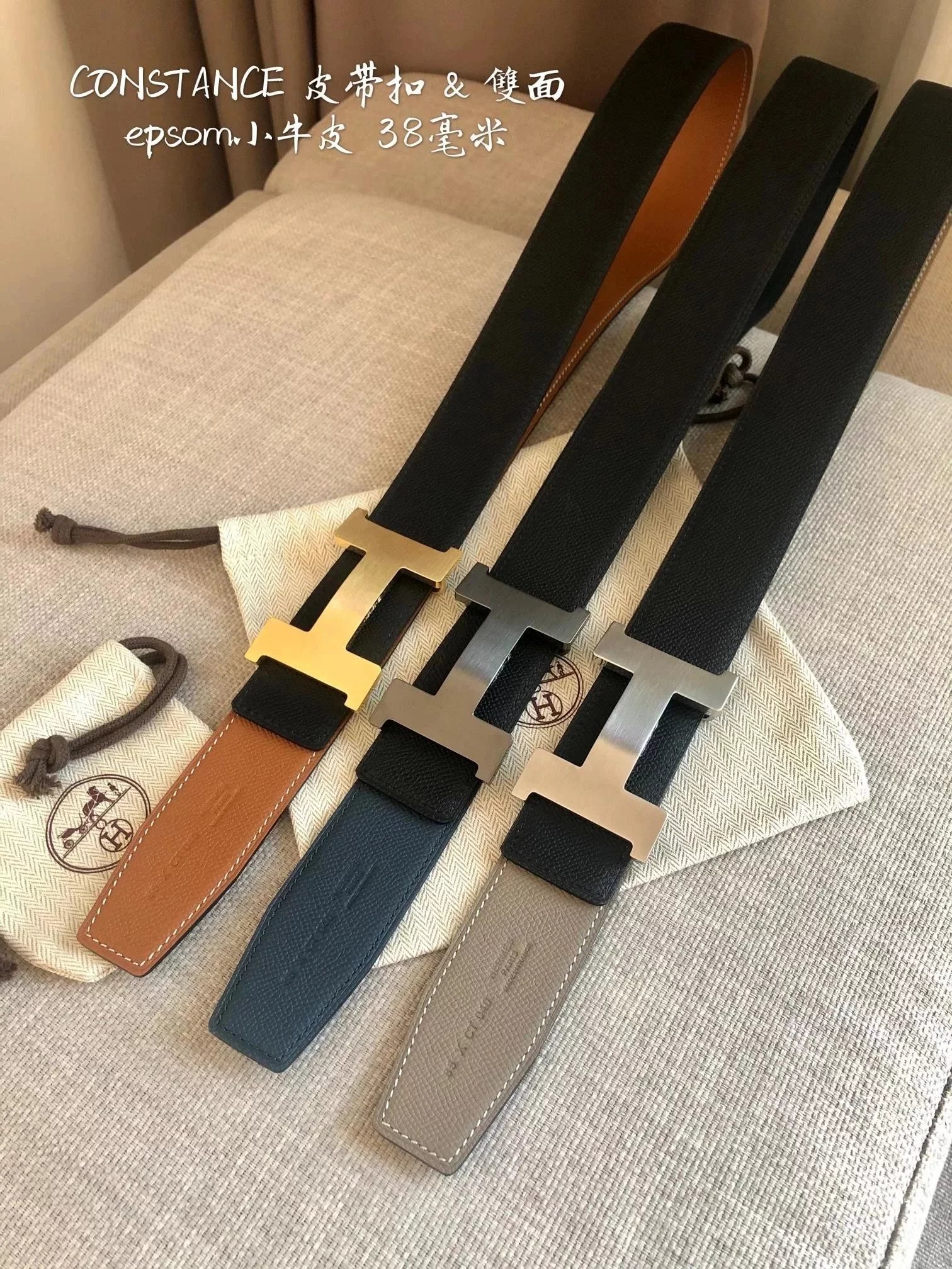 K8 (Size 23) Men's Genuine Leather Belt, Classic Business Casual Belt, Original High-Quality 3.8cm Width