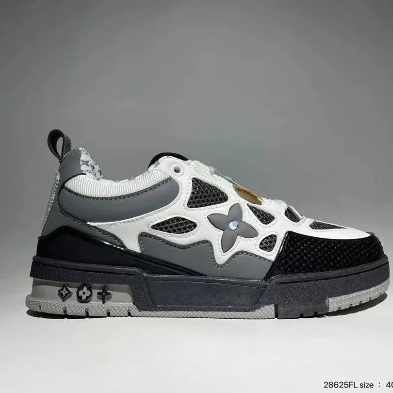 Louis Vuitton Skate Low Black Grey White 28625FL