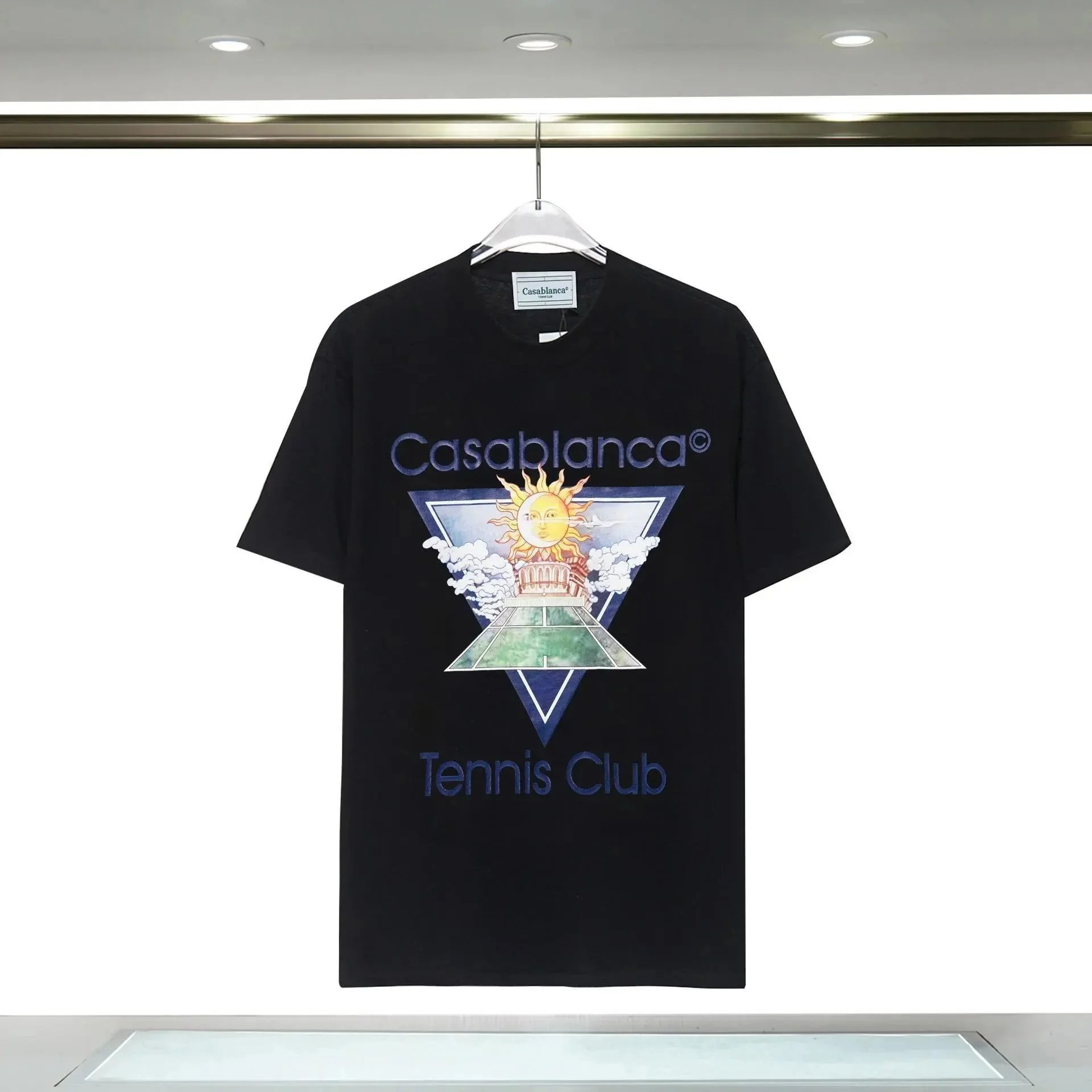 Casablanca Tennis Club T-shirt Sun Graphic Black