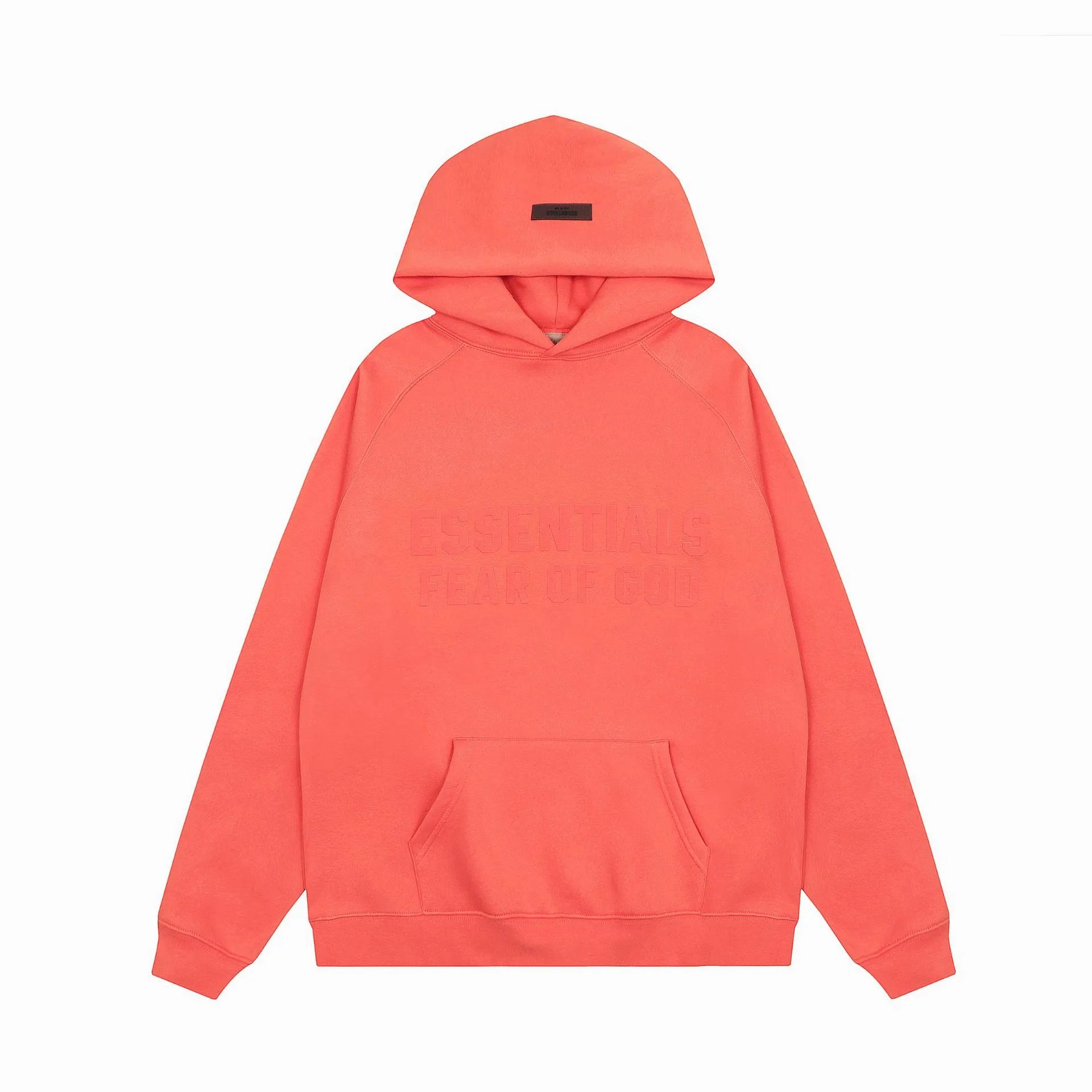Fleece hoodie in orange red