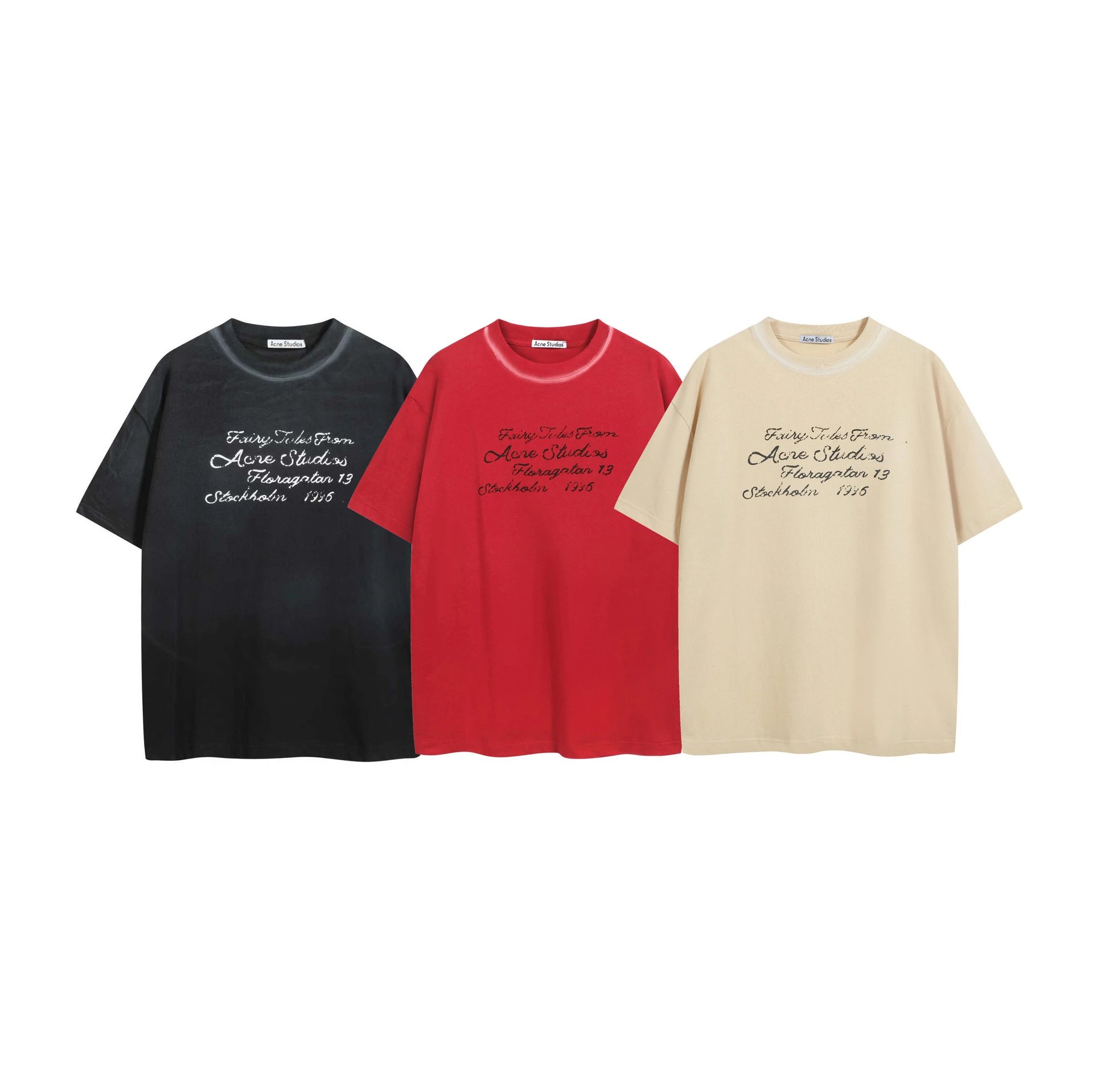 潮見出品 潮*牌*1*9*9*6*字*母*印*花*A*希*水*洗*磨*破*做*旧*高*街*长*袖*情*侣