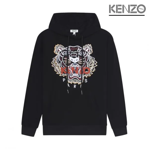 Kenzo Tiger Embroidered Black Hoodie - 15