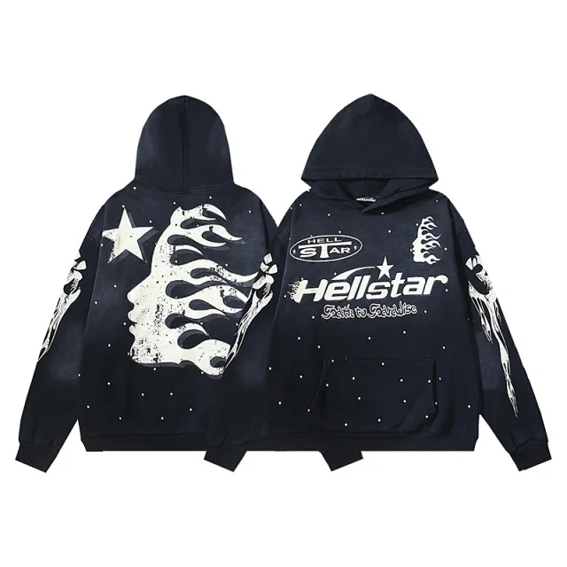 Hellstar Hoodies & Sweatshirts Flame Graphic Pullover Hoodie product detail image 17