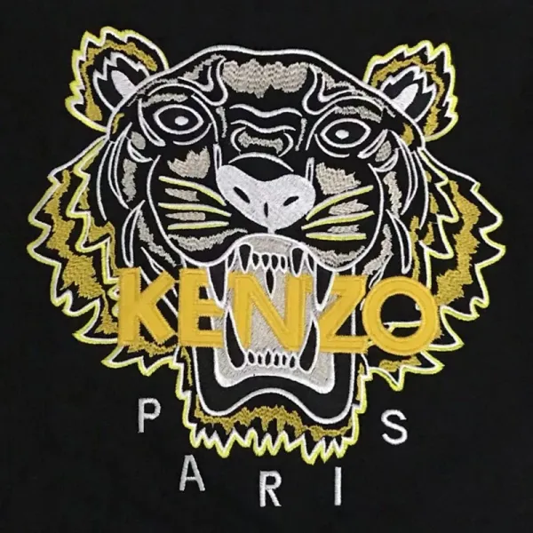 Kenzo Tiger Embroidered Black Hoodie - 4