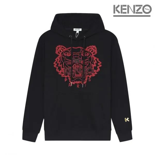 Kenzo Tiger Embroidered Black Hoodie - 18