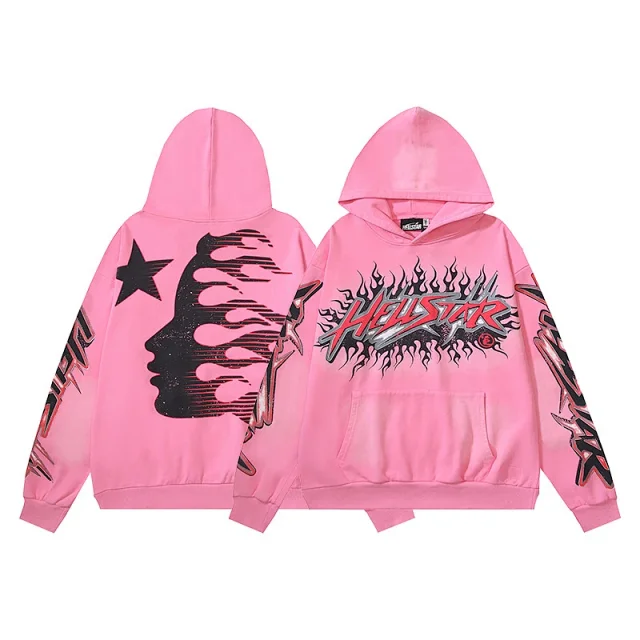 Hellstar Hoodies & Sweatshirts Flame Graphic Pullover Hoodie product detail image 15